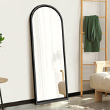 NNEED Wooden Full Length Mirror 166x60cm Arched Black