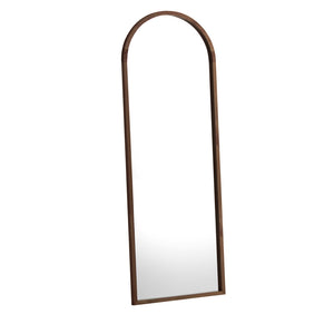 NNEED Wooden Full Length Mirror 166x60cm Arched Brown