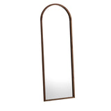 NNEED Wooden Full Length Mirror 166x60cm Arched Brown