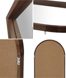 NNEED Wooden Full Length Mirror 166x60cm Arched Brown