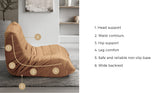 NNEED Floor Sofa Lazy Couch Brown Polyester