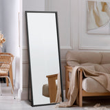 NNEED Wooden Full Length Mirror Rectangle Free Standing Black