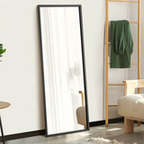 NNEED Wooden Full Length Mirror Rectangle Free Standing Black
