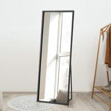 NNEED Wooden Full Length Mirror Rectangle Free Standing Black