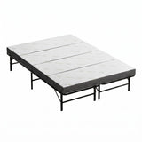 Giselle Queen Folding Bed with Mattress 4 Fold Metal Frame Guest Bed Bamboo Cover