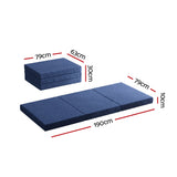 NNEDSZ Bedding Foldable Mattress Folding Foam Single Blue