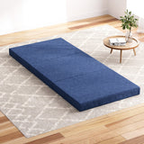 NNEDSZ Bedding Foldable Mattress Folding Foam Single Blue