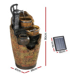NNEDSZ Solar Fountain Water Feature Outdoor Cascading Hand Pump Design 80CM