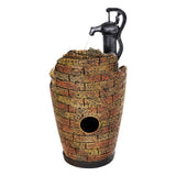 NNEDSZ Solar Fountain Water Feature Outdoor Cascading Hand Pump Design 80CM