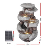 NNEDSZ Gardeon Solar Fountain Water Feature Outdoor Indoor 4-Tier Brown