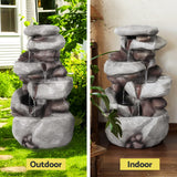 NNEDSZ Gardeon Solar Fountain Water Feature Outdoor Indoor 4-Tier Brown