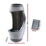 NNEDSZ Solar Fountain Water Feature Bird Bath Outdoor Garden Cascade 48CM Grey