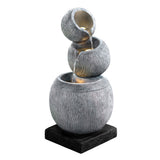 NNEDSZ Solar Fountain Water Feature Bird Bath Garden LED Light 80CM Grey