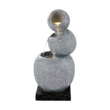 NNEDSZ Solar Fountain Water Feature Bird Bath Garden LED Light 80CM Grey