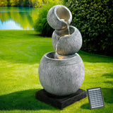 NNEDSZ Solar Fountain Water Feature Bird Bath Garden LED Light 80CM Grey