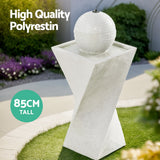 NNEDSZ Solar Fountain Water Feature Bird Bath Outdoor Garden LED Lights Ball 85CM