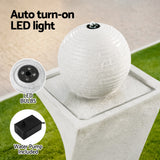 NNEDSZ Solar Fountain Water Feature Bird Bath Outdoor Garden LED Lights Ball 85CM