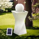 NNEDSZ Solar Fountain Water Feature Bird Bath Outdoor Garden LED Lights Ball 85CM