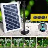 NNEDSZ Solar Pond Pump Submersible Water Fountain with Battery LED Lights 4.4FT