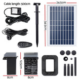 NNEDSZ Solar Pond Pump Submersible Fountain with Battery Kit LED Lights 5.2FT