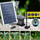 NNEDSZ Solar Pond Pump Submersible Fountain with Battery Kit LED Lights 5.2FT