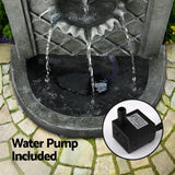 NNEDSZ Solar Fountain Water Feature Wall Mount Garden Fountains 80CM Grey