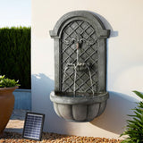 NNEDSZ Solar Fountain Water Feature Wall Mount Garden Fountains 80CM Grey