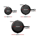 NNEDSZ 5-star chef Non Stick Frying Pan Cast Iron 3PCS