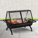 NNEDSZ Fire Pit BBQ Grill Outdoor Fireplace Steel