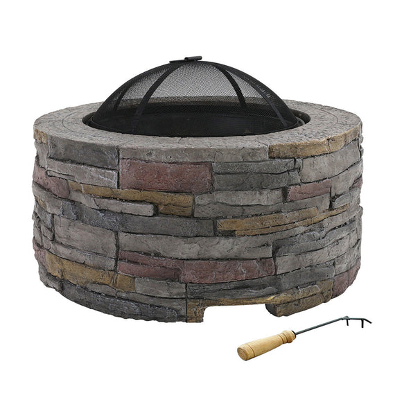 NNEDSZ  Fire Pit Outdoor Table Charcoal Fireplace Garden Firepit Heater