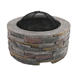 NNEDSZ  Fire Pit Outdoor Table Charcoal Fireplace Garden Firepit Heater