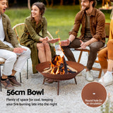 NNEDSZ Grillz 56cm Fire Pit Iron Rustic Bowl Outdoor