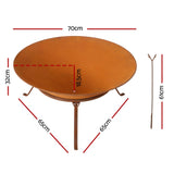 NNEDSZ Grillz 70cm Fire Pit Rustic Iron Bowl Outdoor