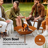 NNEDSZ Grillz 70cm Fire Pit Rustic Iron Bowl Outdoor