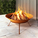 NNEDSZ Grillz 70cm Fire Pit Rustic Iron Bowl Outdoor