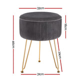 NNEDSZ Artiss Ottoman Foot Stool Vanity Velvet Round Grey