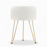 Artiss Ottoman Foot Stool Vanity Velvet Round White