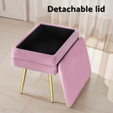 NNEDSZ Artiss Ottoman Storage Foot Stool Vanity Velvet Pink