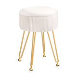 NNEDSZ Artiss Ottoman Storage Foot Stool Vanity Velvet Round White