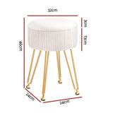 NNEDSZ Artiss Ottoman Storage Foot Stool Vanity Velvet Round White