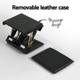 NNEDSZ Artiss Foot Rest Stool Office Under Desk Fold Footrest Massage Cushion Pad Black