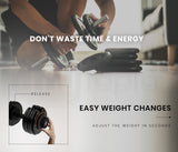 NNEMB 2 x 12.5kg Adjustable Weight Dumbbell Set, for Home Gym Fitness Training