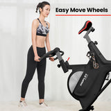 NNEMB Magnetic Resistance Spin Exercise Bike, for Home Gym Studio Cardio Fitness, Black
