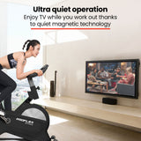 NNEMB Magnetic Resistance Spin Exercise Bike, for Home Gym Studio Cardio Fitness, Black