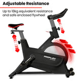 NNEMB Magnetic Resistance Spin Exercise Bike, for Home Gym Studio Cardio Fitness, Black
