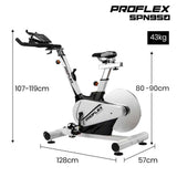 NNEMB Heavy Duty Stationary Exercise Spin Bike, 13kg Flywheel, Pulse Sensors, LCD Display for Gym Home Fitness