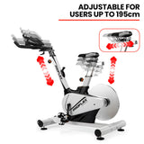 NNEMB Heavy Duty Stationary Exercise Spin Bike, 13kg Flywheel, Pulse Sensors, LCD Display for Gym Home Fitness