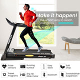 NNEMB TRX4 Electric Treadmill, Medium Size, Foldable, Suspension, Bluetooth, USB/MP3, Pulse Sensors, Fitness Tracker
