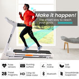 NNEMB TRX6 3.5CHP Electric Treadmill, Medium Size, 10-inch Touchscreen display, Foldable, Suspension, Auto Incline, Bluetooth, Pulse Sensors