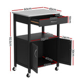 Artiss Kitchen Island Trolley Rolling Serving Cart Storage Drawer Cupboard 60cm